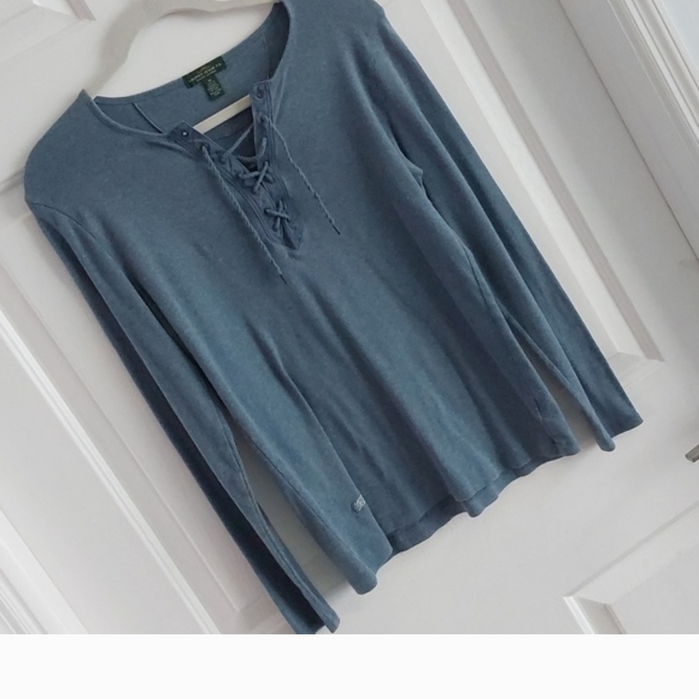 Ralph Lauren Long Sleeve Knit Top 100% cotton Long Sleeve Medium - Picture 3 of 7